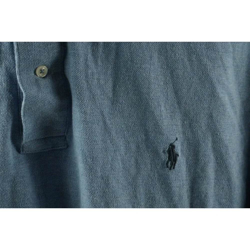 Polo Ralph Lauren Big Pony Men's 3XLT Short Sleeve Light Blue Pique Polo Shirt‎